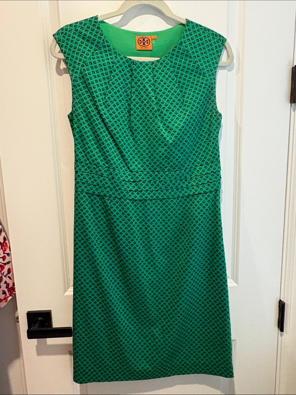 Tory Burch Green Patterned Sheath Dress